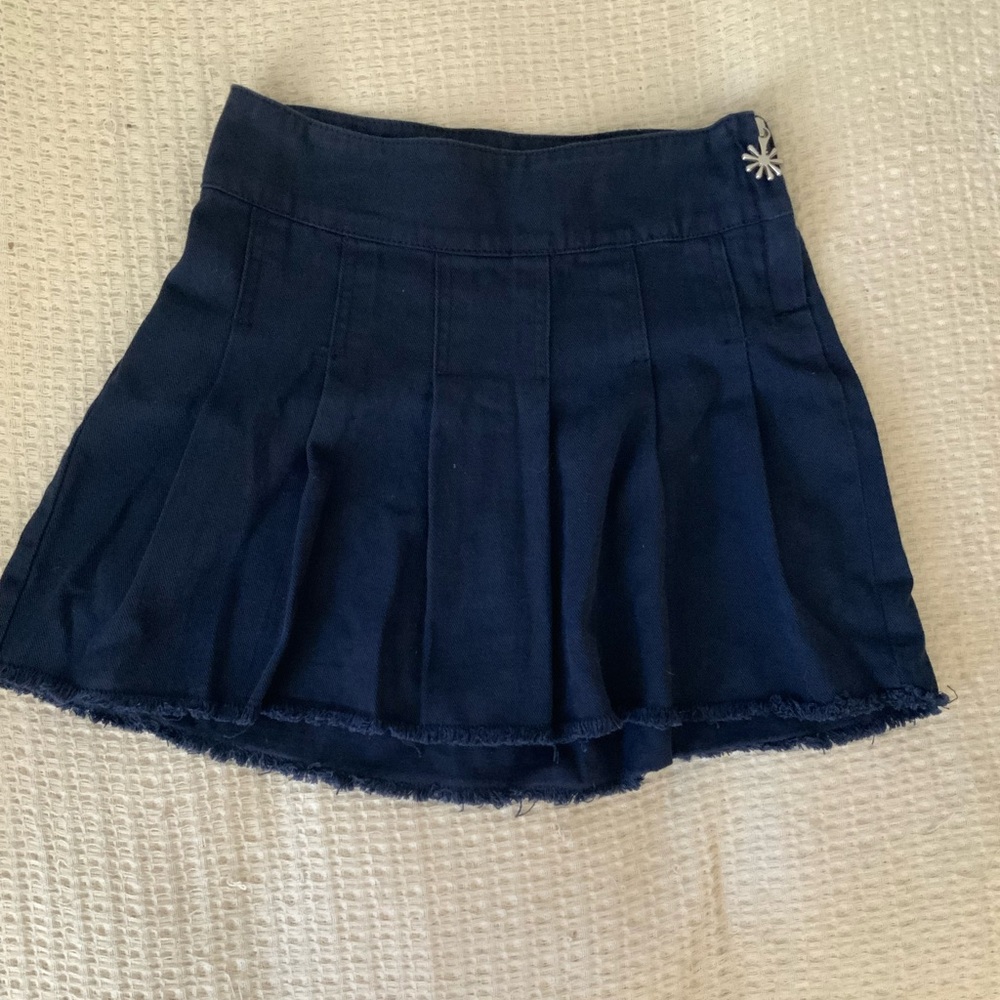 Vintage Y2K 2000s Delia’s Denim Pleated Micro Mini Jean Blue Skirt XS